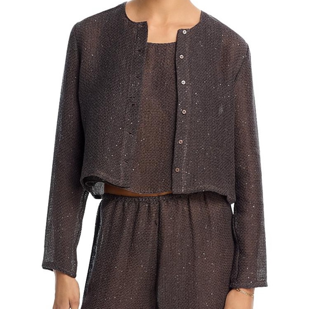 Leset NWT Brown Knit Button-Front Women's Cardigan - Picture 5 of 5